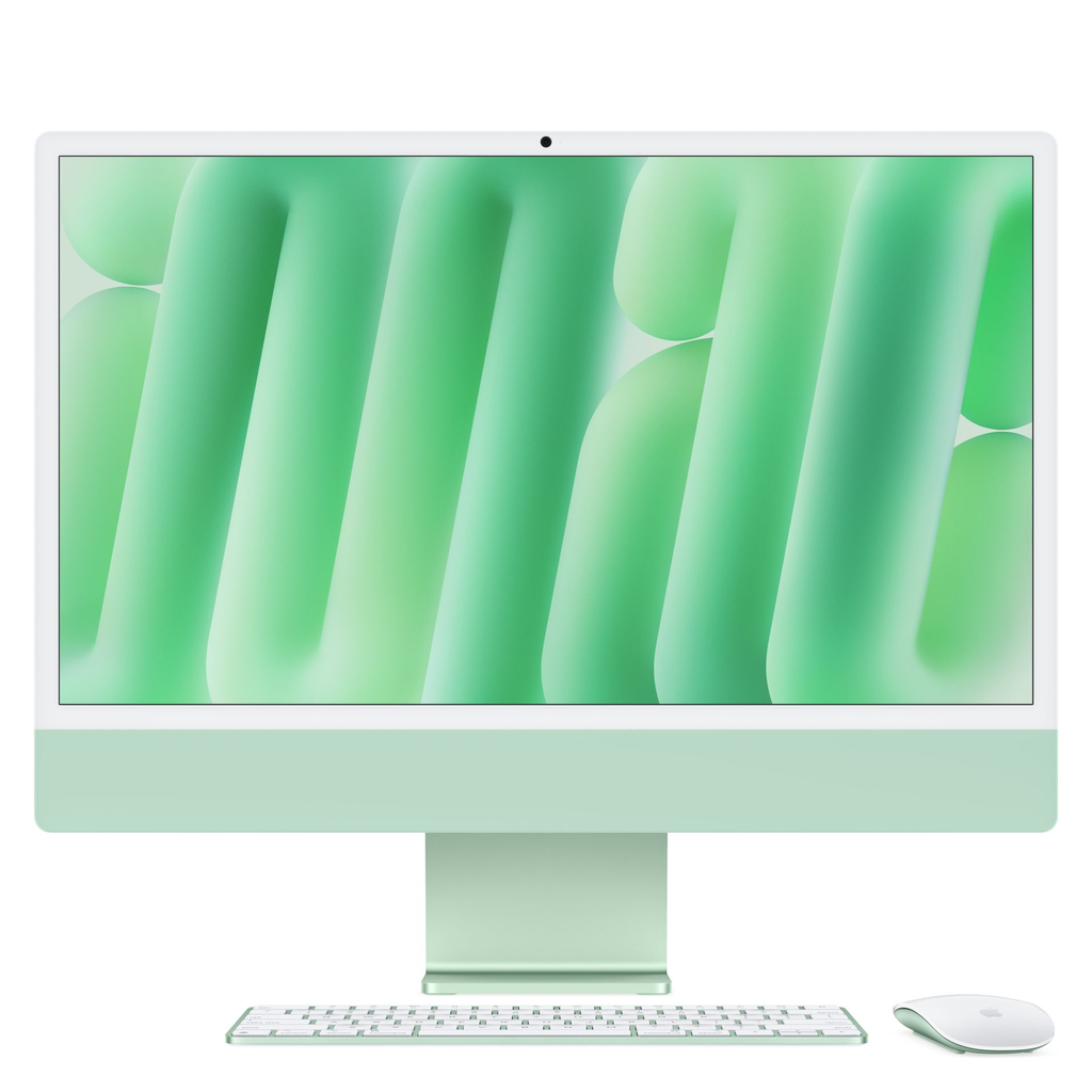 Apple iMac 24‘‘ CTO M4 8-Core (Gigabit Ethernet,TID.Num.) (Grün, 256GB SSD Speicher)