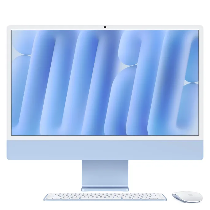 Apple iMac 24‘‘ CTO M4 10-Core (Gigabit Ethernet,TID.Num.) (Blau, 256GB SSD Speicher)
